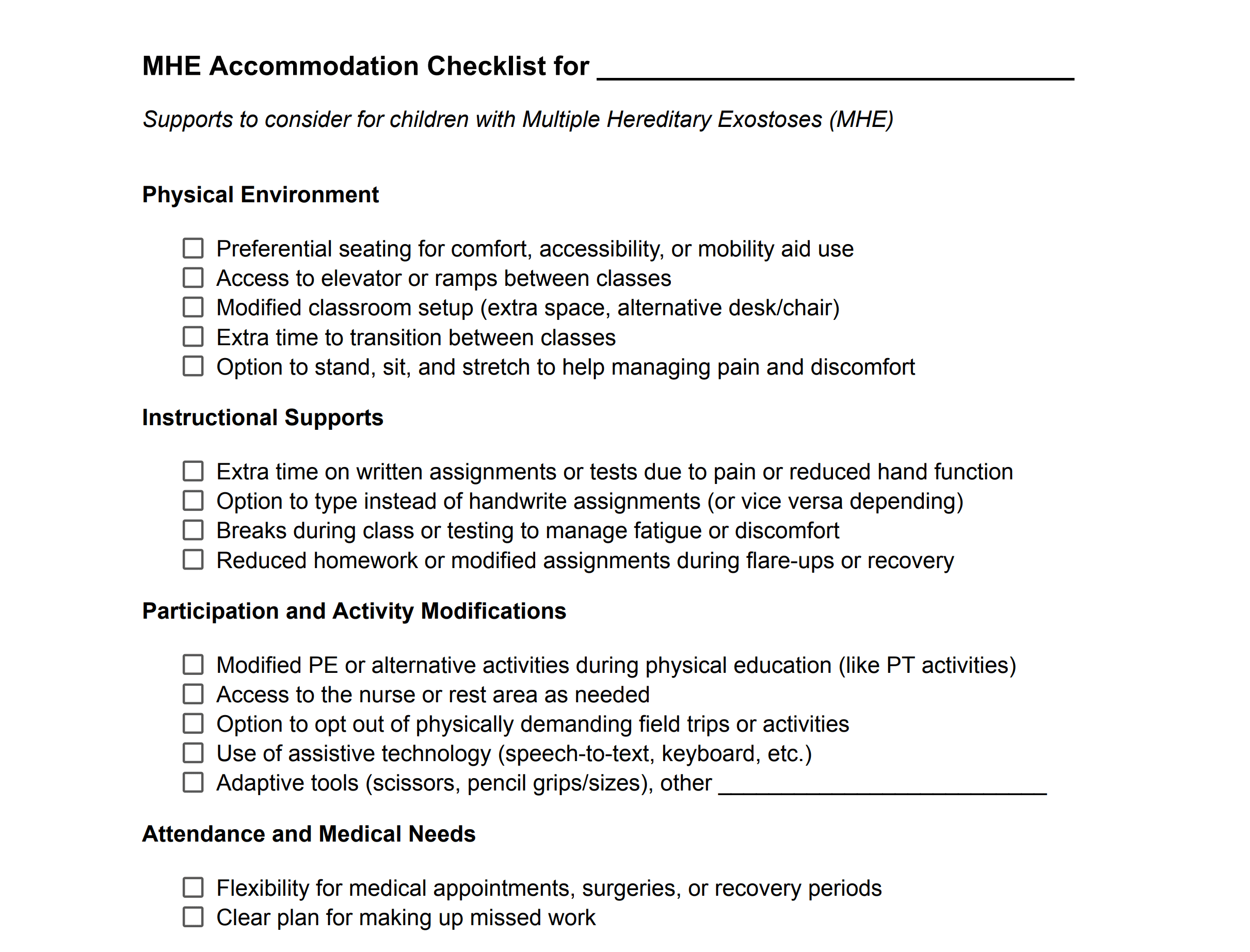 accomodation checklist doc